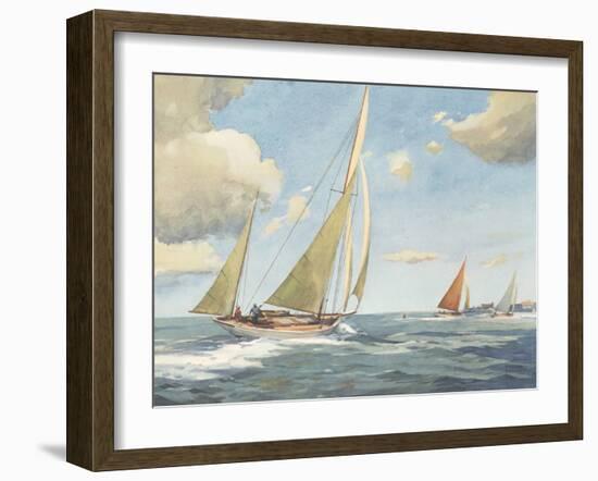 Sailing in the Solent-Frank Sherwin-Framed Giclee Print