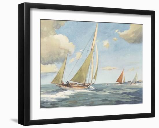 Sailing in the Solent-Frank Sherwin-Framed Giclee Print