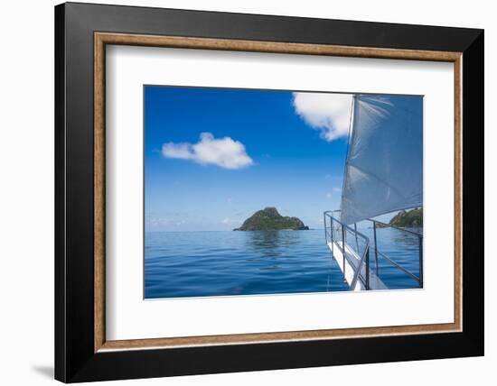 Sailing in the very flat waters of the Mamanuca Islands, Fiji, South Pacific-Michael Runkel-Framed Premium Photographic Print