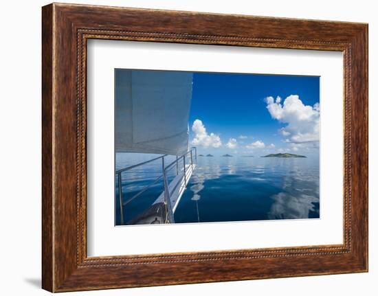 Sailing in the very flat waters of the Mamanuca Islands, Fiji, South Pacific-Michael Runkel-Framed Premium Photographic Print