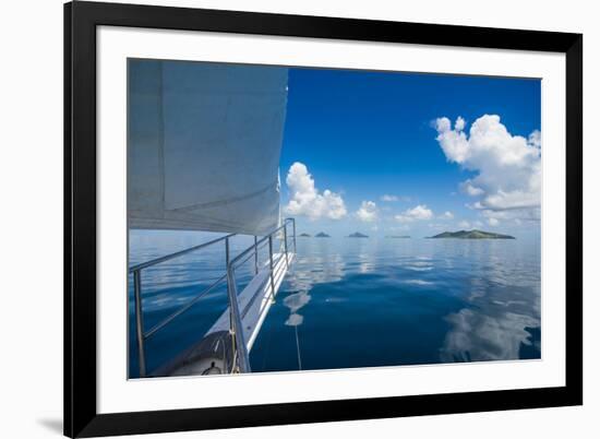 Sailing in the very flat waters of the Mamanuca Islands, Fiji, South Pacific-Michael Runkel-Framed Photographic Print