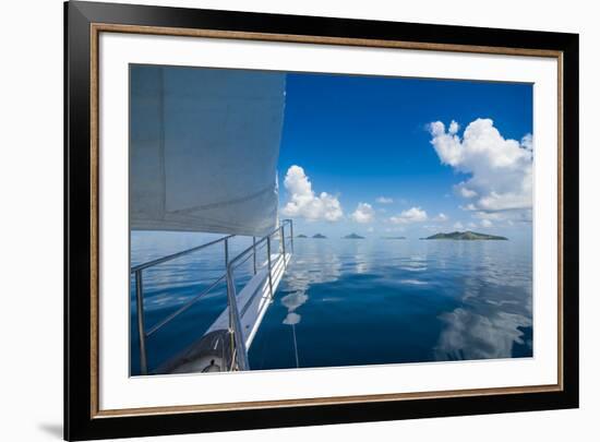 Sailing in the very flat waters of the Mamanuca Islands, Fiji, South Pacific-Michael Runkel-Framed Photographic Print