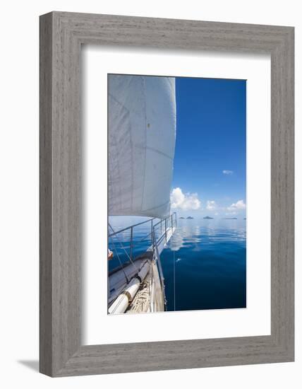 Sailing in the very flat waters of the Mamanuca Islands, Fiji, South Pacific-Michael Runkel-Framed Photographic Print