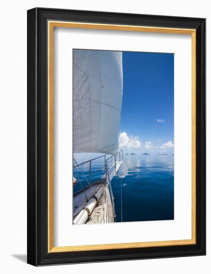 Sailing in the very flat waters of the Mamanuca Islands, Fiji, South Pacific-Michael Runkel-Framed Photographic Print