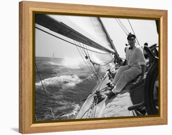 Sailing on Lake Michigan-null-Framed Premier Image Canvas