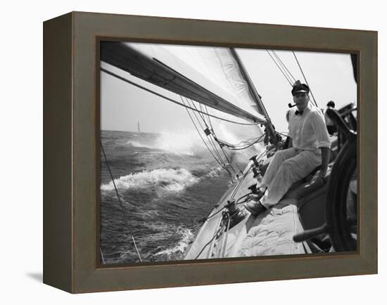 Sailing on Lake Michigan-null-Framed Premier Image Canvas