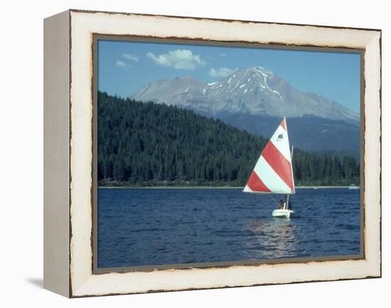 Sailing on Lake Siskiyou, Mt. Shasta, CA-Mark Gibson-Framed Premier Image Canvas
