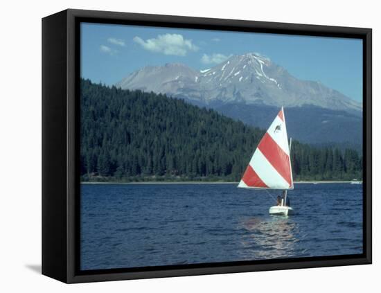 Sailing on Lake Siskiyou, Mt. Shasta, CA-Mark Gibson-Framed Premier Image Canvas