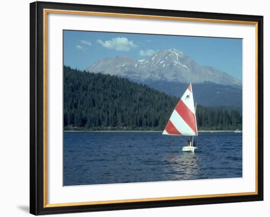 Sailing on Lake Siskiyou, Mt. Shasta, CA-Mark Gibson-Framed Photographic Print