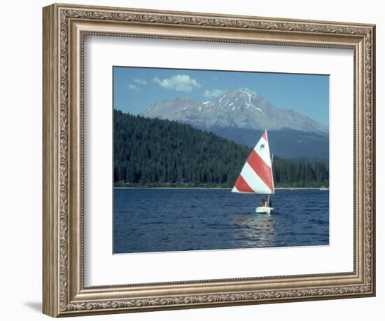 Sailing on Lake Siskiyou, Mt. Shasta, CA-Mark Gibson-Framed Photographic Print