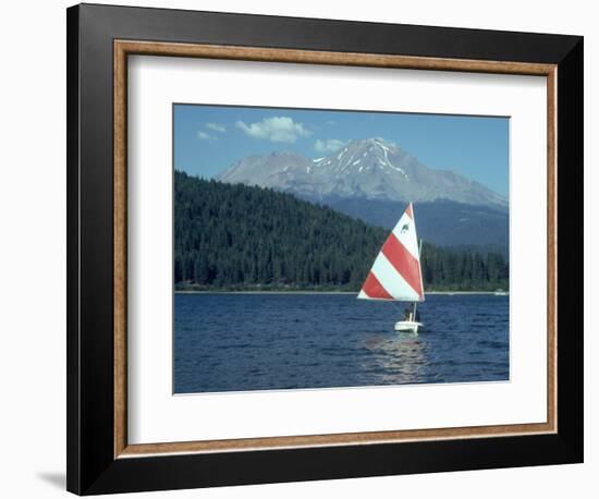 Sailing on Lake Siskiyou, Mt. Shasta, CA-Mark Gibson-Framed Photographic Print