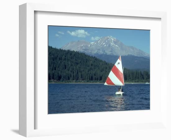 Sailing on Lake Siskiyou, Mt. Shasta, CA-Mark Gibson-Framed Photographic Print