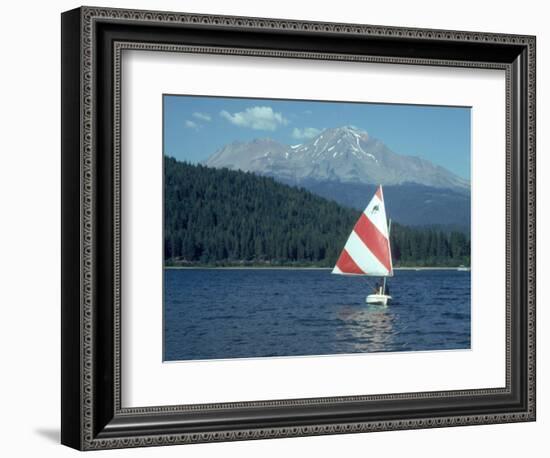 Sailing on Lake Siskiyou, Mt. Shasta, CA-Mark Gibson-Framed Photographic Print