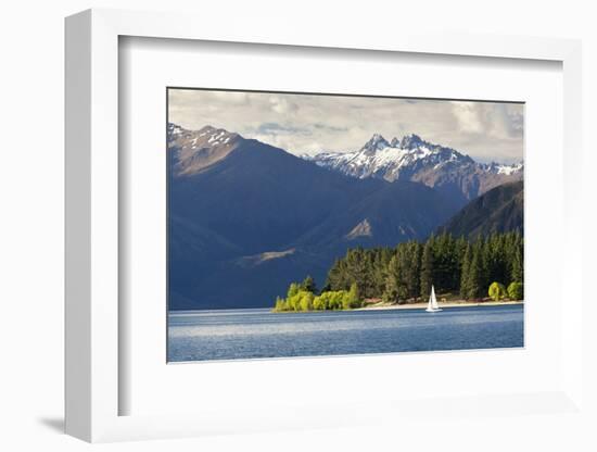 Sailing on Lake Wanaka, Wanaka, Otago, South Island, New Zealand, Pacific-Stuart Black-Framed Photographic Print