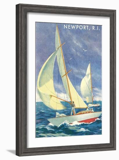 Sailing Race, Newport, Rhode Island-null-Framed Art Print