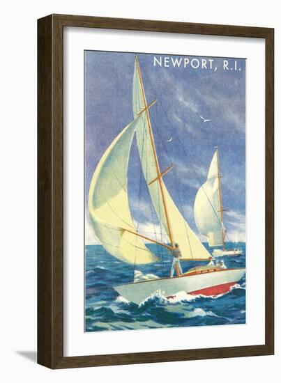 Sailing Race, Newport, Rhode Island-null-Framed Art Print