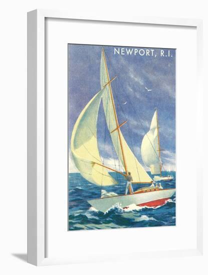 Sailing Race, Newport, Rhode Island-null-Framed Art Print