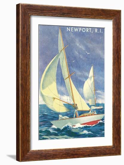 Sailing Race, Newport, Rhode Island-null-Framed Art Print