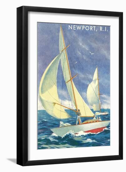 Sailing Race, Newport, Rhode Island-null-Framed Art Print