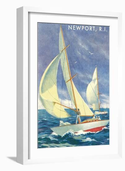 Sailing Race, Newport, Rhode Island--Framed Art Print