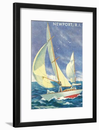 Sailing Race, Newport, Rhode Island-null-Framed Art Print