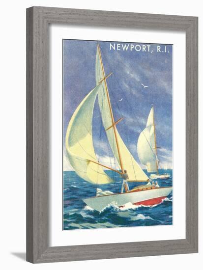 Sailing Race, Newport, Rhode Island-null-Framed Premium Giclee Print