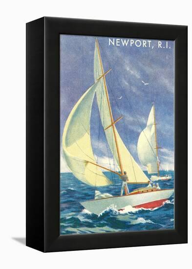 Sailing Race, Newport, Rhode Island-null-Framed Stretched Canvas