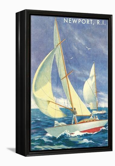 Sailing Race, Newport, Rhode Island-null-Framed Stretched Canvas