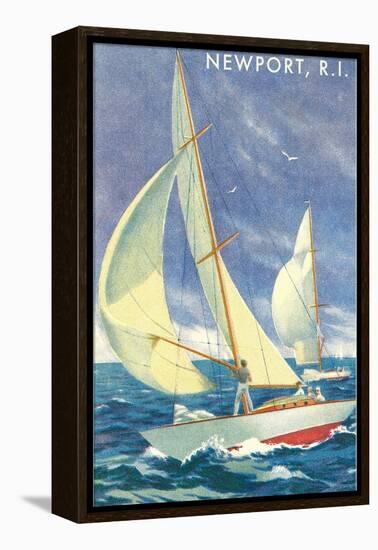 Sailing Race, Newport, Rhode Island-null-Framed Stretched Canvas