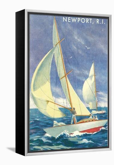 Sailing Race, Newport, Rhode Island-null-Framed Stretched Canvas