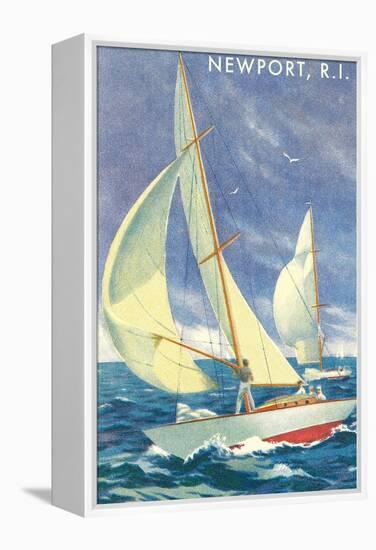 Sailing Race, Newport, Rhode Island-null-Framed Stretched Canvas