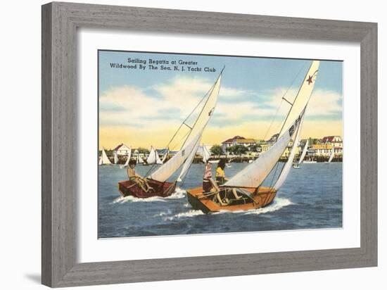 Sailing Regatta, Wildwood-by-the-Sea, New Jersey-null-Framed Art Print