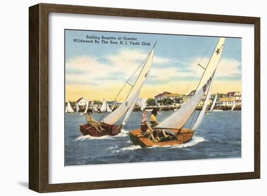 Sailing Regatta, Wildwood-by-the-Sea, New Jersey-null-Framed Art Print