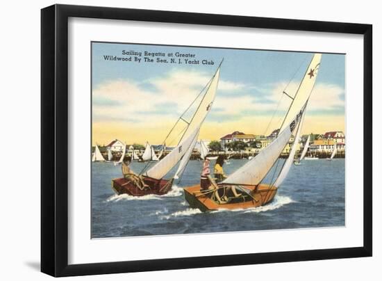 Sailing Regatta, Wildwood-by-the-Sea, New Jersey-null-Framed Art Print