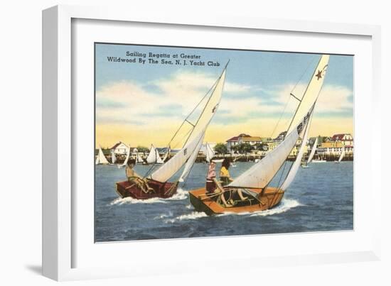 Sailing Regatta, Wildwood-by-the-Sea, New Jersey-null-Framed Art Print