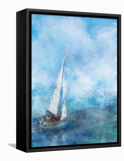 Sailing Sea 1-Ken Roko-Framed Stretched Canvas