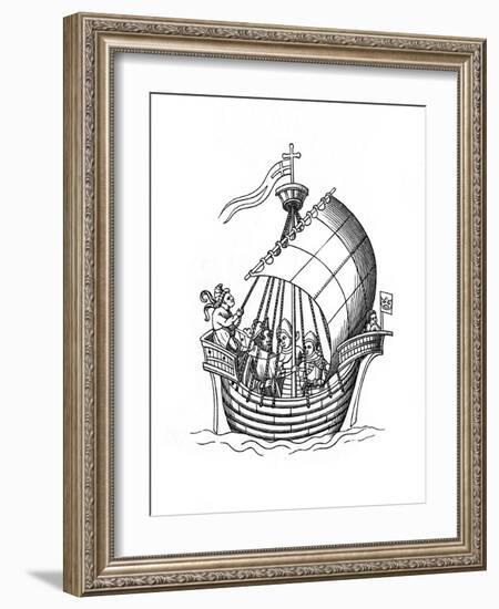 Sailing Ship, 1445-Henry Shaw-Framed Giclee Print