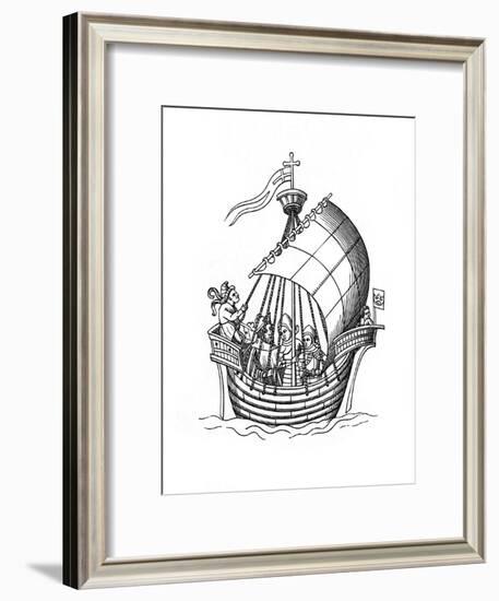Sailing Ship, 1445-Henry Shaw-Framed Giclee Print