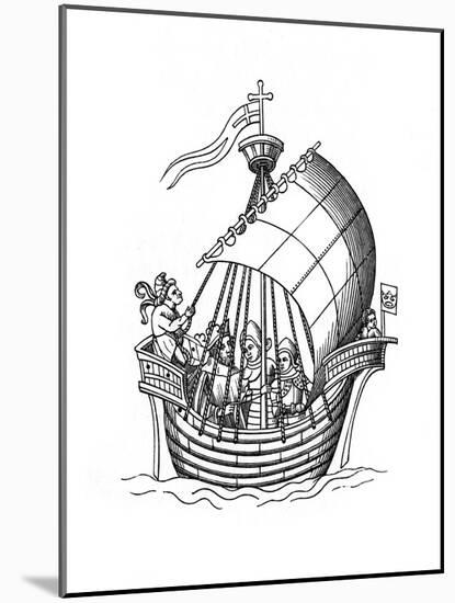 Sailing Ship, 1445-Henry Shaw-Mounted Giclee Print