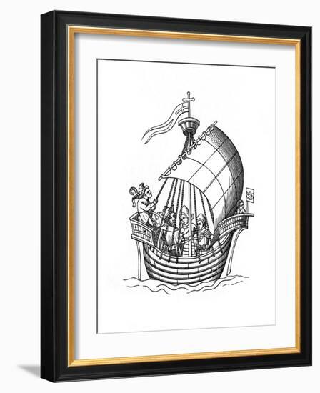 Sailing Ship, 1445-Henry Shaw-Framed Giclee Print