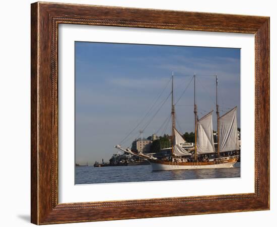 Sailing Ship, Helsinki Harbor, Helsinki, Finland-Walter Bibikow-Framed Photographic Print