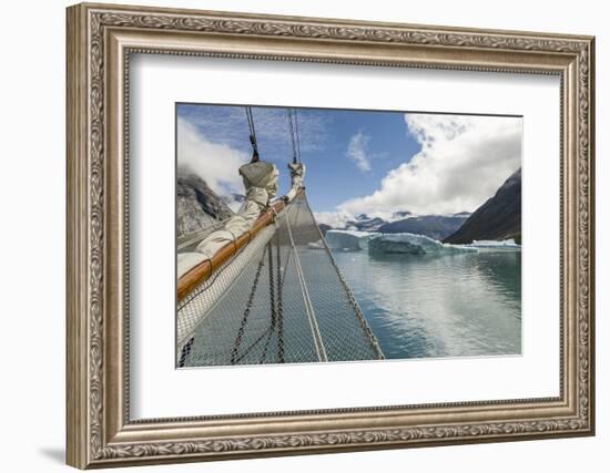 Sailing ship in the Uunartoq Fjord, Puiattukulooq Bay. Southern Greenland, Denmark-Martin Zwick-Framed Photographic Print