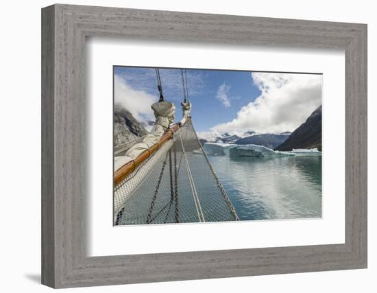 Sailing ship in the Uunartoq Fjord, Puiattukulooq Bay. Southern Greenland, Denmark-Martin Zwick-Framed Photographic Print