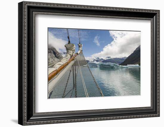 Sailing ship in the Uunartoq Fjord, Puiattukulooq Bay. Southern Greenland, Denmark-Martin Zwick-Framed Photographic Print