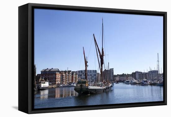 Sailing Ship Leaving the Quayside at Ipswich Marina, Ipswich, Suffolk, England, United Kingdom-Mark Sunderland-Framed Premier Image Canvas