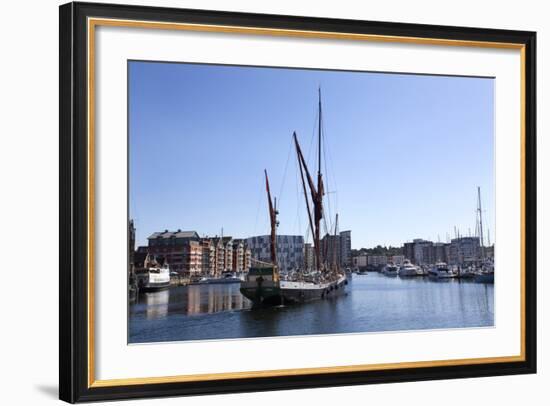 Sailing Ship Leaving the Quayside at Ipswich Marina, Ipswich, Suffolk, England, United Kingdom-Mark Sunderland-Framed Photographic Print