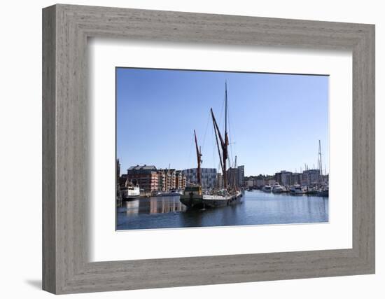 Sailing Ship Leaving the Quayside at Ipswich Marina, Ipswich, Suffolk, England, United Kingdom-Mark Sunderland-Framed Photographic Print