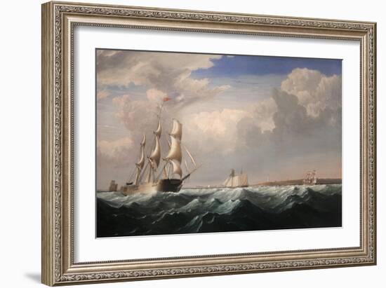 Sailing Ships Off the New England Coast, C.1855-Fitz Henry Lane-Framed Giclee Print