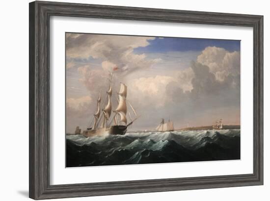 Sailing Ships Off the New England Coast, C.1855-Fitz Henry Lane-Framed Giclee Print