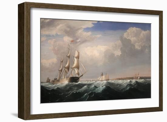 Sailing Ships Off the New England Coast, C.1855-Fitz Henry Lane-Framed Giclee Print